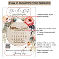 Save the Date, Personalized Wooden Floral Save The Date Card - Rustic Wedding Invitations with Custom Engraving - Venuston