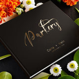 9X12 Real Gold Foil Wedding Book, Custom Black Wedding Guestbook, Personalized Wedding Gift, Anniversary Gift, Wedding Guestbook Alternative - Venuston