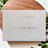 9X12*Gold Foil Wedding Guestbook, Personalized Guest Book, Guest Book Sign, Best Wedding Gift, Anniversary Gift, Alternative Guestbook - Venuston