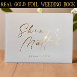 9X12inch Guest Book with Gold Foil Letters, Personalized Guest Book, Customized Gifts for Couples, Anniversary Gift, Alternative Guestbook - Venuston