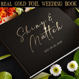 9X12inch Guest Book with Gold Foil Letters, Personalized Guest Book, Customized Gifts for Couples, Anniversary Gift, Alternative Guestbook - Venuston