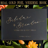 9X12*Real Gold Foil Wedding Book, Guest Book Sign, Personalized Wedding Gift, Anniversary Gift, Alternative Guestbook, Gift for Her/Couple
