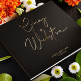 9X12*Real Gold Foil Wedding Book, Personalized Guest Book, Rustic Guest Book, Best Wedding/Anniversary Gift, Guest Book Ideas - Venuston