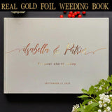 9X12*Real Gold Foil Wedding Guestbook, Personalized Guest Book, Best Wedding Gift, Anniversary Gift, Bridesmaids Gift, Guest Book Ideas