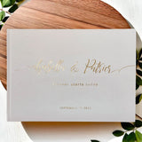 9X12*Real Gold Foil Wedding Guestbook, Personalized Guest Book, Best Wedding Gift, Anniversary Gift, Bridesmaids Gift, Guest Book Ideas - Venuston