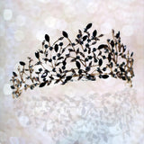 Black Royal Green Crystal Tiara for Women, Queen Gothic Crown, Wedding Tiara Pageant Crown, Bridal Hair Accessories - Venuston