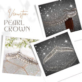 Bridal Pearl Vintage Large Pearl Tiara Crown, Hair Hoop for Wedding Prom Party Hair Jewelry Tiara Birthday New Year Christmas - Venuston