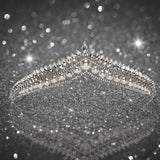 Bridal Pearl Vintage Large Pearl Tiara Crown, Hair Hoop for Wedding Prom Party Hair Jewelry Tiara Birthday New Year Christmas - Venuston