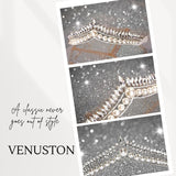 Bridal Pearl Vintage Large Pearl Tiara Crown, Hair Hoop for Wedding Prom Party Hair Jewelry Tiara Birthday New Year Christmas - Venuston
