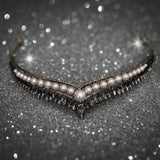 Bridal Pearl Vintage Large Pearl Tiara Crown, Hair Hoop for Wedding Prom Party Hair Jewelry Tiara Birthday New Year Christmas - Venuston