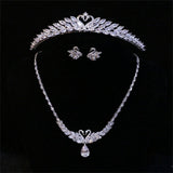 Bridal Rhinestone Crown Tiara Crystal Necklace Earring Set for Shining Headband Hair Accessories Jewelry Wedding Anniversary Christmas Gifts