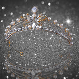 Bridal tiara high - grade elegant crystal crown Stereoscopic exquisite zirconia princess crown Hair Tiara Birthday New Year Christmas - Venuston