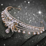 Bridal tiara high - grade elegant crystal crown Stereoscopic exquisite zirconia princess crown Hair Tiara Birthday New Year Christmas - Venuston