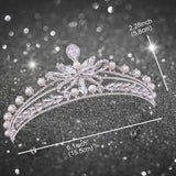 Bridal tiara high - grade elegant crystal crown Stereoscopic exquisite zirconia princess crown Hair Tiara Birthday New Year Christmas - Venuston
