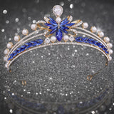 Bridal tiara high - grade elegant crystal crown Stereoscopic exquisite zirconia princess crown Hair Tiara Birthday New Year Christmas - Venuston
