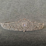 Crystal Queen Crown Silver Rhinestone Bridal Tiara Headband Pageant Prom Wedding Hair Jewelry - Venuston