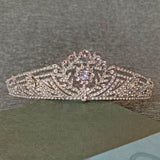 Crystal Queen Crown Silver Rhinestone Bridal Tiara Headband Pageant Prom Wedding Hair Jewelry - Venuston