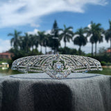 Crystal Queen Crown Silver Rhinestone Bridal Tiara Headband Pageant Prom Wedding Hair Jewelry - Venuston