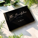 Custom Black Wedding Guestbook, Minimalist Guestbook, Gold Foil Wedding Guestbook, Wedding Guest book Alternative