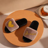 Custom Name Wedding Slippers – Personalized Fuzzy White Slippers for Bridesmaids, Bridal Party, Bachelorette, Spa Days, Cozy & Fluffy - Venuston