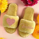 Custom Slippers for Bridesmaids – Personalized Fuzzy White Slippers for Wedding, Bachelorette Party, Spa Days, Cozy & Fluffy - Venuston