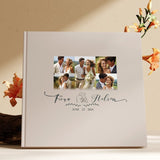 Custom Wedding Guest Book/Rustic Wedding Book With Photo Collage, Unique Wedding Gift For Anniversary/Bridal Shower/Engagement