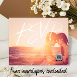 Custom Wedding RSVP Photo Magnet with Personalized Photo, QR Code for Website, Wedding Details, Event Date, Location & Time for Guests
