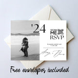 Custom Wedding RSVP Photo Magnet with Personalized Photo, QR Code for Website, Wedding Details, Event Date, Location & Time for Guests - Venuston