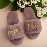 Custom Wedding Slippers, Personalized Dark Pink Slippers for Bride, Custom Bride Slippers, Wedding gift, Gifts for Mom, Gifts for Her - Venuston