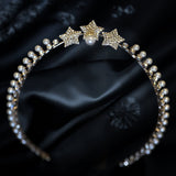 Dual Layer Beautiful Pearl Tiara Flash Diamond Vintage Elegant Bridal Crown Hair Tiara Birthday New Year Christmas - Venuston