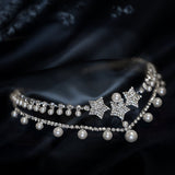 Dual Layer Beautiful Pearl Tiara Flash Diamond Vintage Elegant Bridal Crown Hair Tiara Birthday New Year Christmas - Venuston
