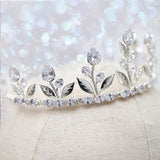 Gold Leaf Tiara - Vintage - Inspired Bridal Crown with Zircon, Ideal for Weddings, Birthdays, Anniversaries & Cosplay Parties - Venuston