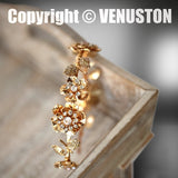 Gold Metal Petals Shinny Hair Jewelry Silver Metal Flower Hair Band Headdress Bridal Headdress - Venuston