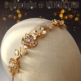 Gold Metal Petals Shinny Hair Jewelry Silver Metal Flower Hair Band Headdress Bridal Headdress - Venuston