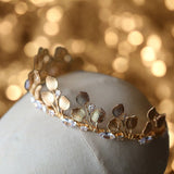 Gold Pearl Tiara - Stunning Handmade Crown with Gold Leaf, Ideal for Weddings, Birthdays, Cosplay/Anniversary Gift - Venuston