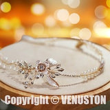 Gold Vintage Crown - Elegant Leaf & Pearl Bridal Tiara, Perfect for Wedding, Anniversary, Birthday /Christmas - Venuston