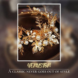 Gold Vintage Crown, Gold Petal Crown, The Best Jewelry For Weddings, Birthday Parties, Anniversaries - Venuston