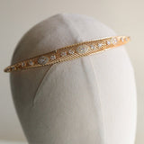 Gold Wedding Tiara，Wedding Headband，Vintage Gold Bridal Tiara,Vintage Zircon Cast Bronze Bridal Headwear - Venuston