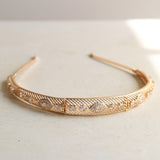 Gold Wedding Tiara，Wedding Headband，Vintage Gold Bridal Tiara,Vintage Zircon Cast Bronze Bridal Headwear - Venuston
