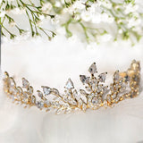 Gold Zircon Queen Crown for Women, Baroque Crown, Costume Accessories for Wedding Brithday Party Pageant - Venuston