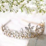 Gold Zircon Queen Crown for Women, Baroque Crown, Costume Accessories for Wedding Brithday Party Pageant - Venuston