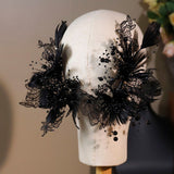 Handmade Black Feather Headpiece – Elegance Redefined - Venuston