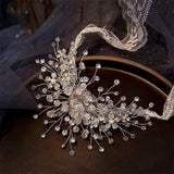 Handmade Crystal Floral Bridal Bracelet – Sparkling Statement Wrist Accessory - Venuston