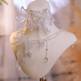 Handmade Crystal Floral Bridal Necklace – Elegant Beaded Statement Jewelry - Venuston