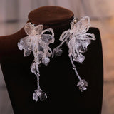 Handmade Crystal Floral Bridal Necklace – Elegant Beaded Statement Jewelry - Venuston