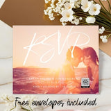 Custom Wedding RSVP Photo Magnet with Personalized Photo, QR Code for Website, Wedding Details, Event Date, Location & Time for Guests