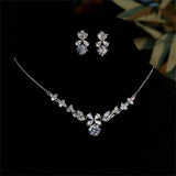 Jewelry Set for Women, Necklace Dangle Earrings Set, Cubic Zircon Jewelry Set with White AAA Cubic Zirconia,Wedding Party Jewelry - Venuston