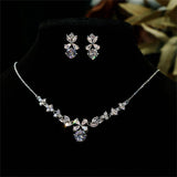 Jewelry Set for Women, Necklace Dangle Earrings Set, Cubic Zircon Jewelry Set with White AAA Cubic Zirconia,Wedding Party Jewelry - Venuston