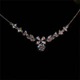 Jewelry Set for Women, Necklace Dangle Earrings Set, Cubic Zircon Jewelry Set with White AAA Cubic Zirconia,Wedding Party Jewelry - Venuston