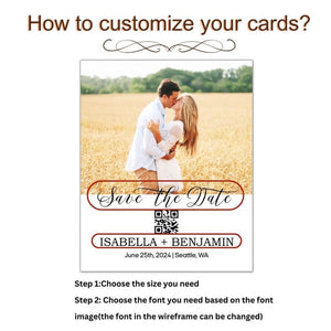 Personalized QR Code Save the Date Photo Magnet Wedding Save the Date +Free Envelope Photo Wedding Announcement Custom Wedding Invitation - Venuston